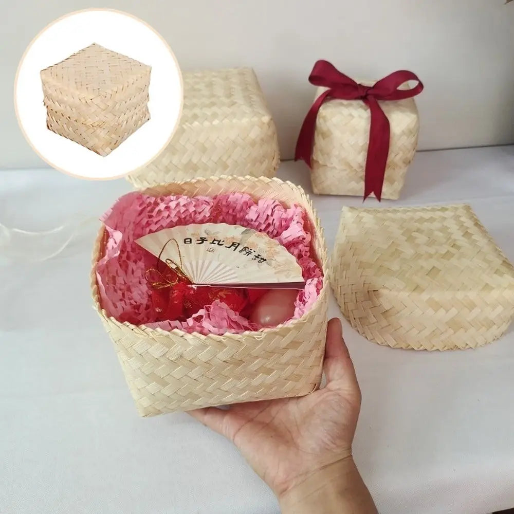 Bamboo Woven Tea & Candy Storage Box – Tight Seal Canister
