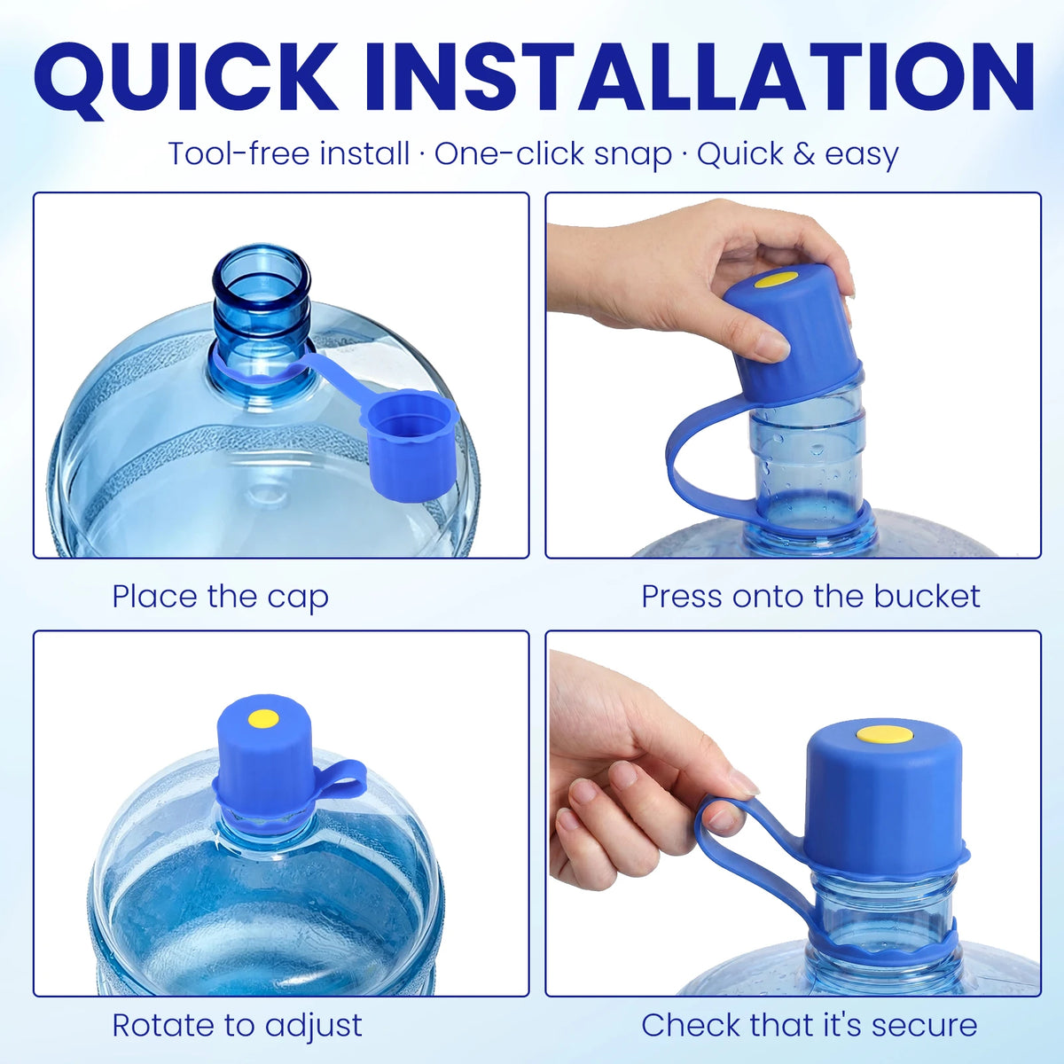 3-Pack Silicone 5 Gallon Water Jug Caps – Spill-Proof Lids Water Jug Caps Nixie