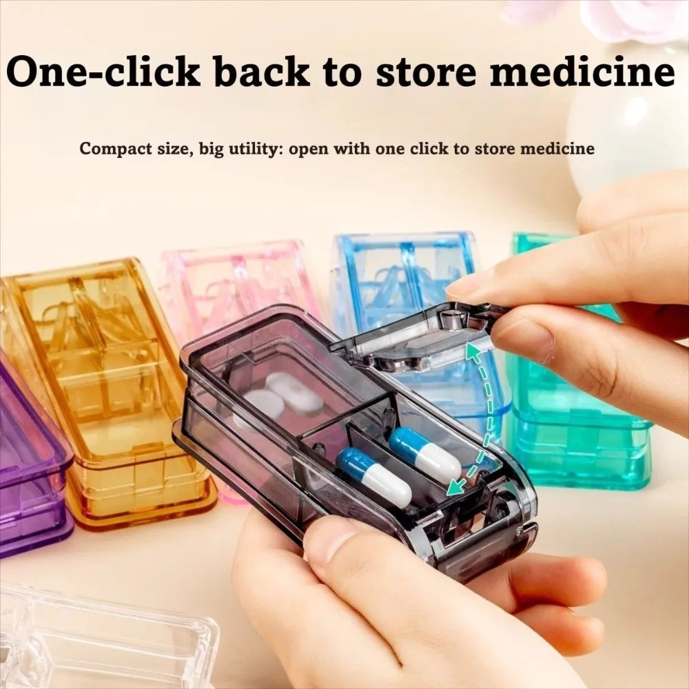 Portable 2-in-1 Pill Cutter & Medicine Storage Box Pill Cutter Organizer Nixie