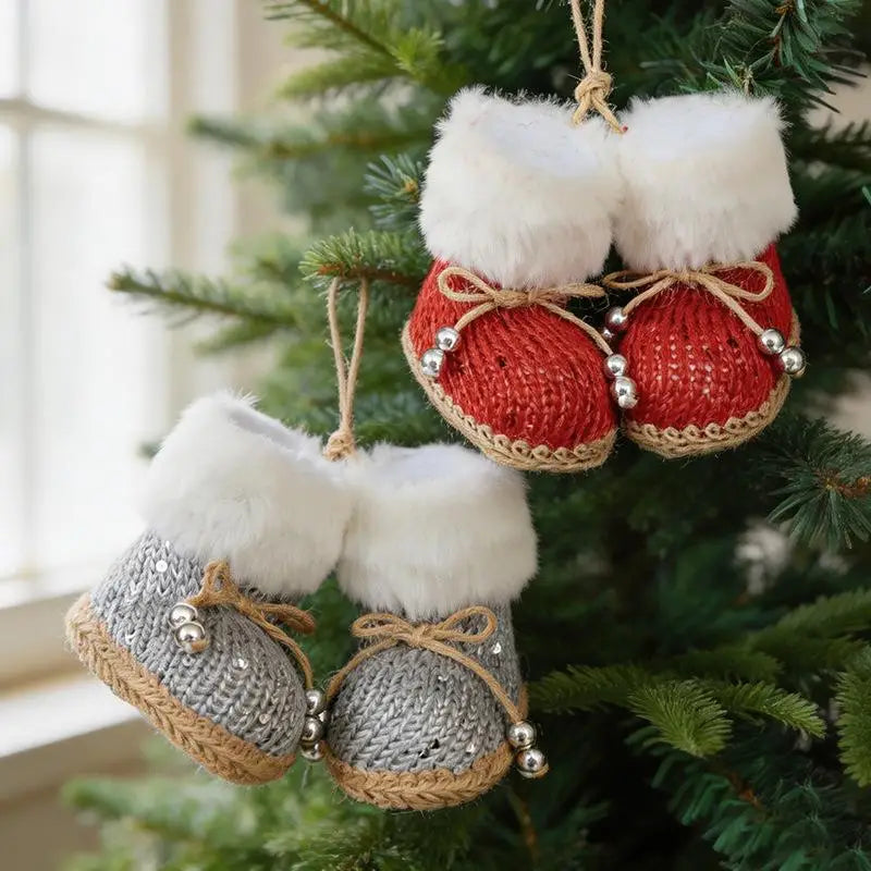 Christmas Knitted Boot Ornaments – Festive Holiday Tree Pendant