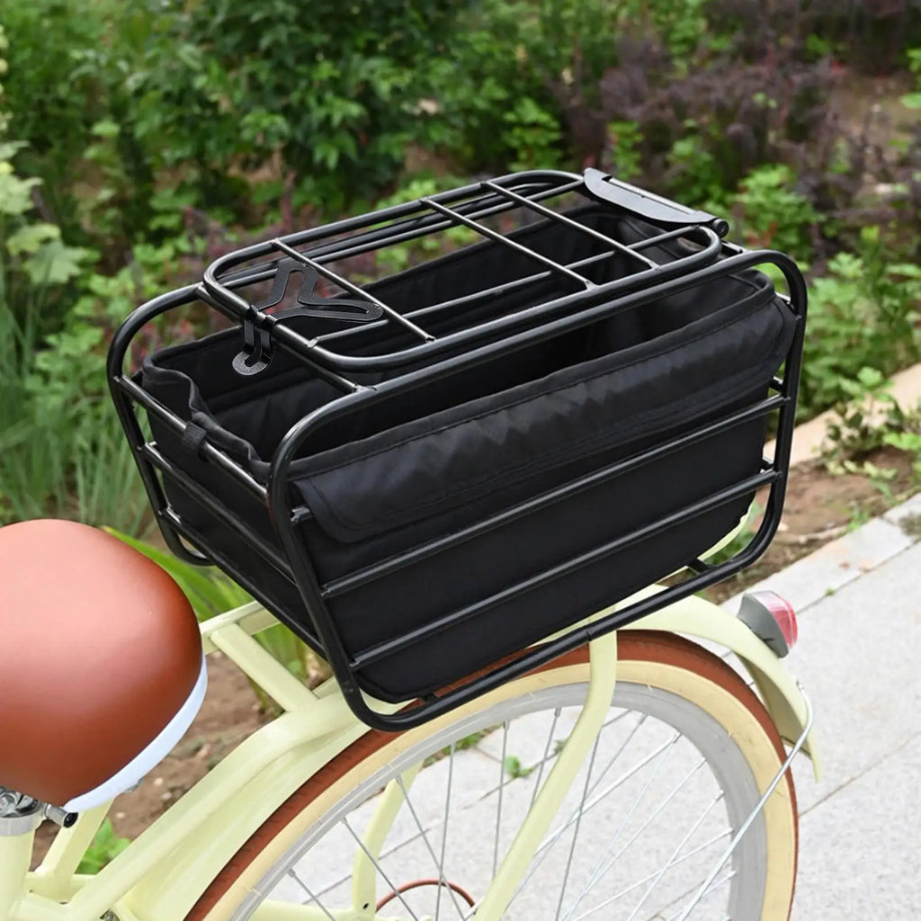 Bike Rear Basket with Locking Lid – Pet & Cargo Carrier Bicycle Rear Basket Nixie