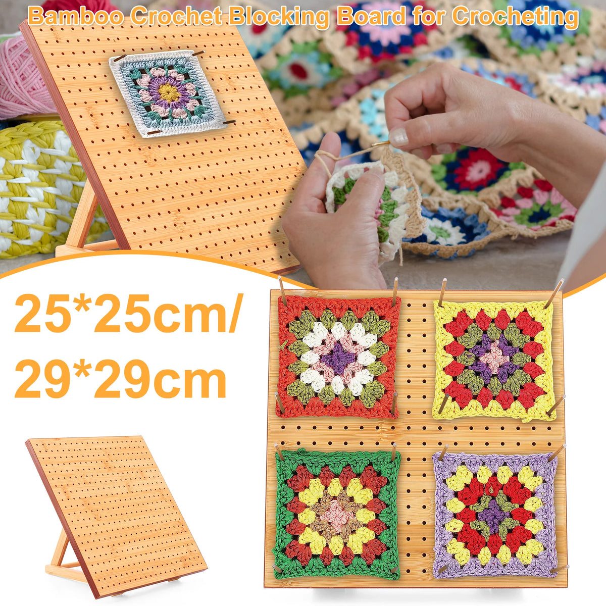 Bamboo Crochet Blocking Board Kit with Steel Pins | Nixie Crochet Blocking Board Nixie