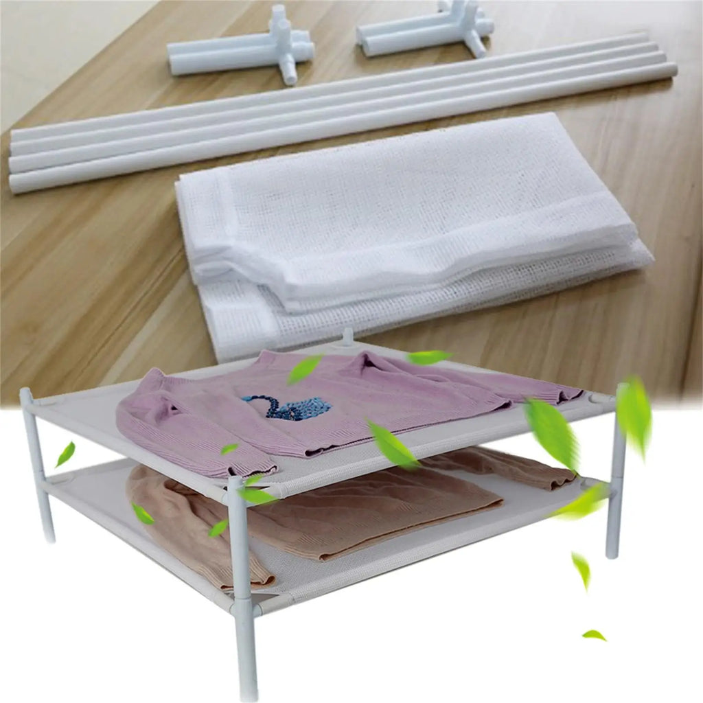 Stackable Flat Clothes Drying Rack | Foldable Mesh Laundry Dryer