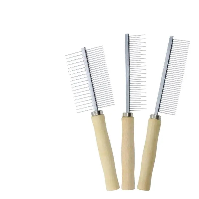 Pet Grooming Comb Wood Handle – Cats & Dogs Deshedding Tool Pet Grooming Comb Nixie