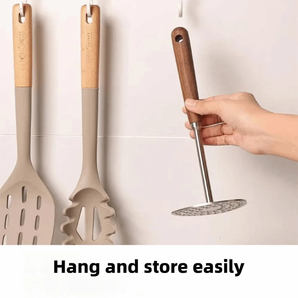 Stainless Steel Potato Masher with Rosewood Handle | Kitchen Tool Potato Masher Nixie