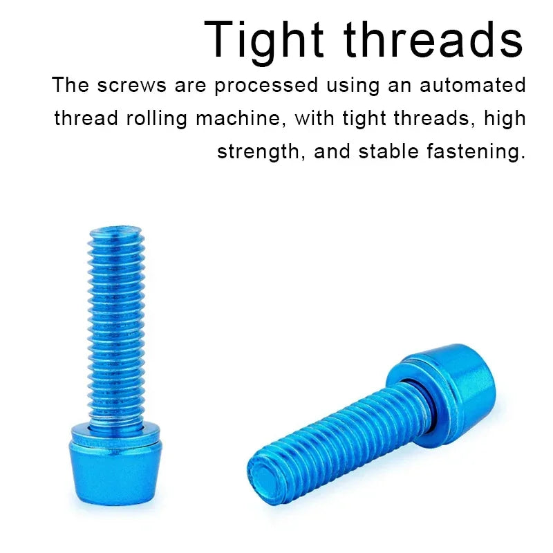 6pcs M5 Stainless Steel Bike Stem Screws & Handlebar Bolts Bike Stem Bolts Nixie