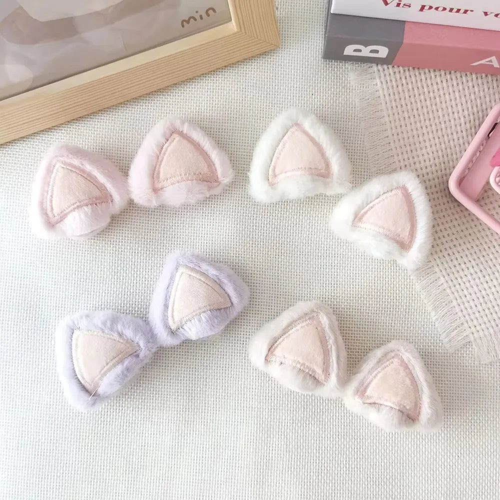 2PCS Plush Cat & Rabbit Ear DIY Patches for Hats & Headbands DIY Craft Patches Nixie