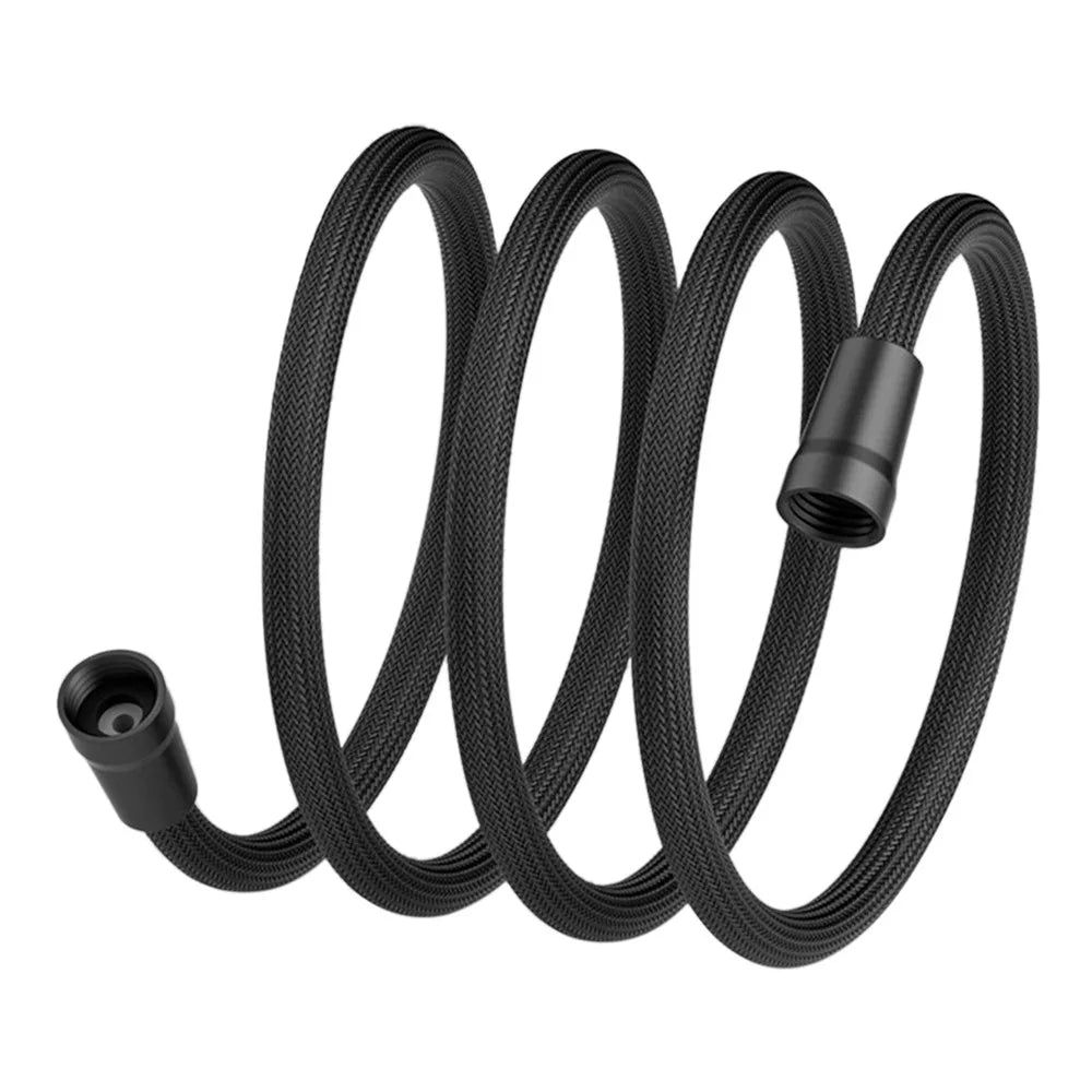Anti-Tangle Shower Hose 1.5M/2M Flexible High Pressure Nylon Shower Hose Nixie Black-2Meter