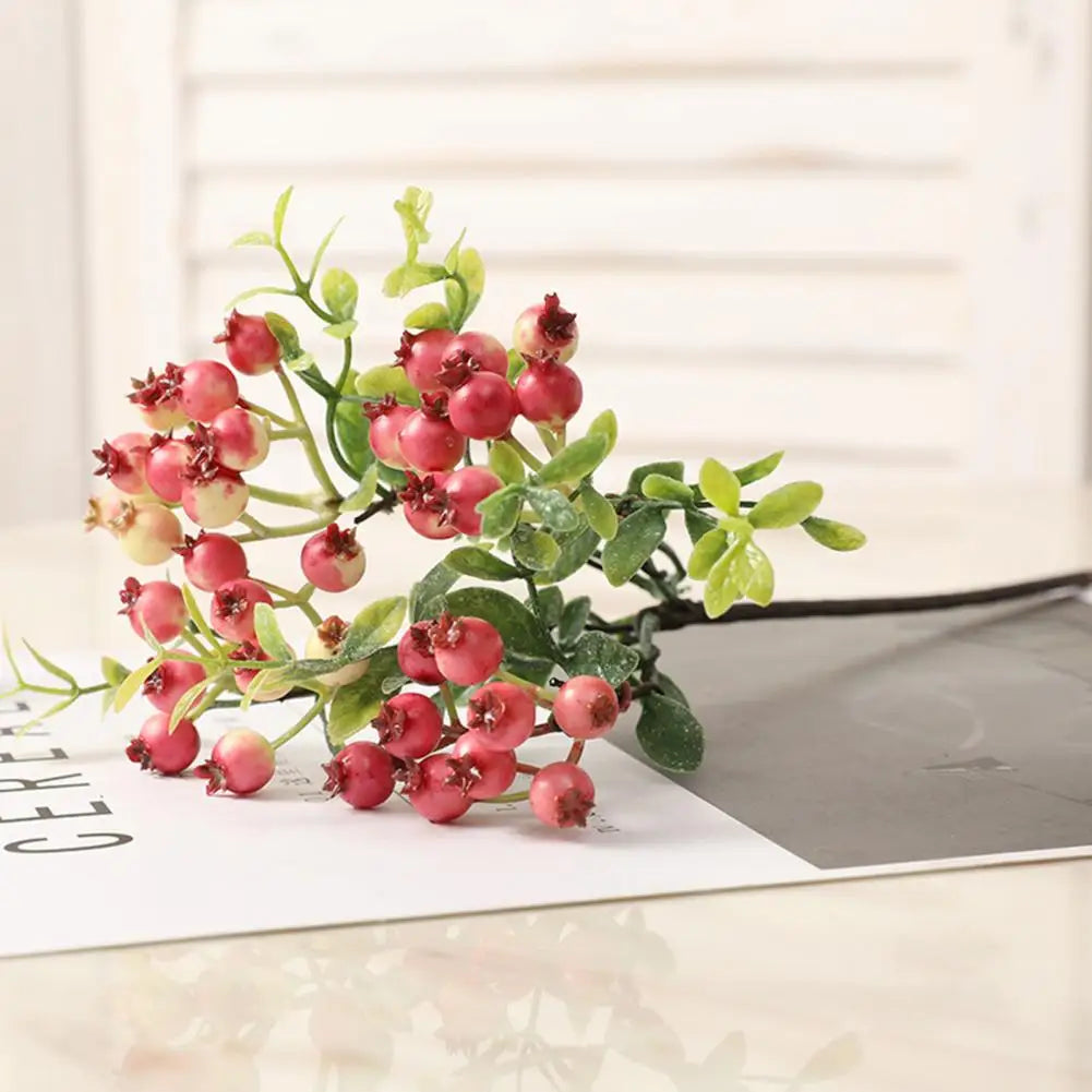 Artificial Blueberry Berry Branch Stem | Fake Floral Decor Prop Artificial Floral Branch Nixie