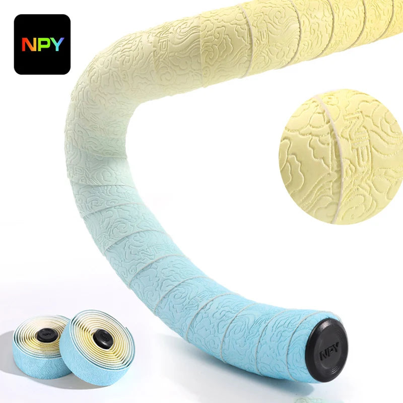 Soft Anti-Slip Bike Handlebar Tape – Road & Gravel Cycling Bicycle Handlebar Tape Nixie BLUE-YELLOW