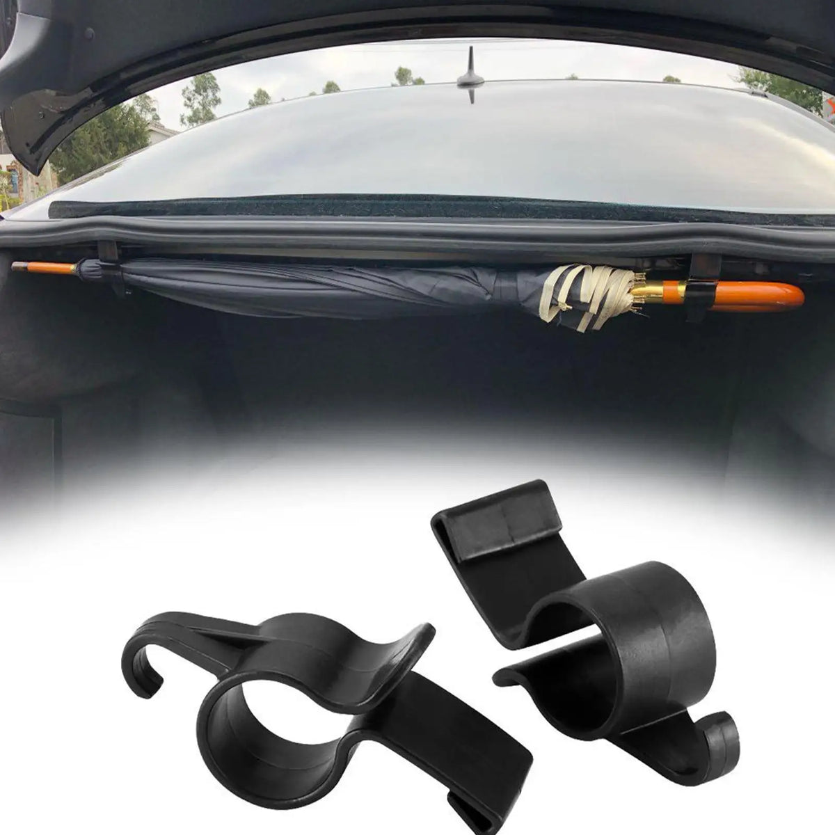 2pcs Car Umbrella Hook Clips – Multifunctional Trunk Organizer