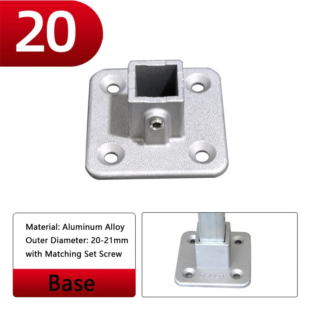 Aluminum Alloy Square Tube Elbow Connector 20/25/30mm Pipe Tube Connector Nixie 13