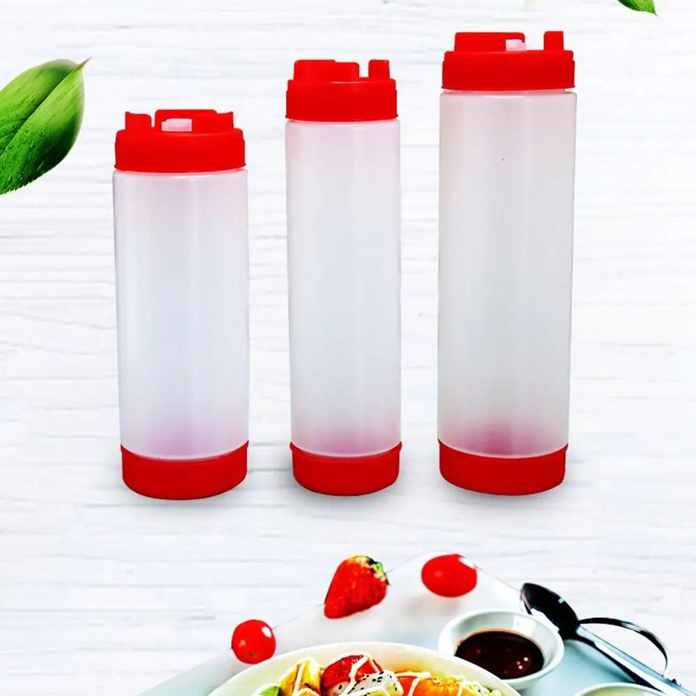 Double Head Squeeze Sauce Bottles 16oz 20oz 24oz | Food-Grade PP Condiment Squeeze Bottle Nixie