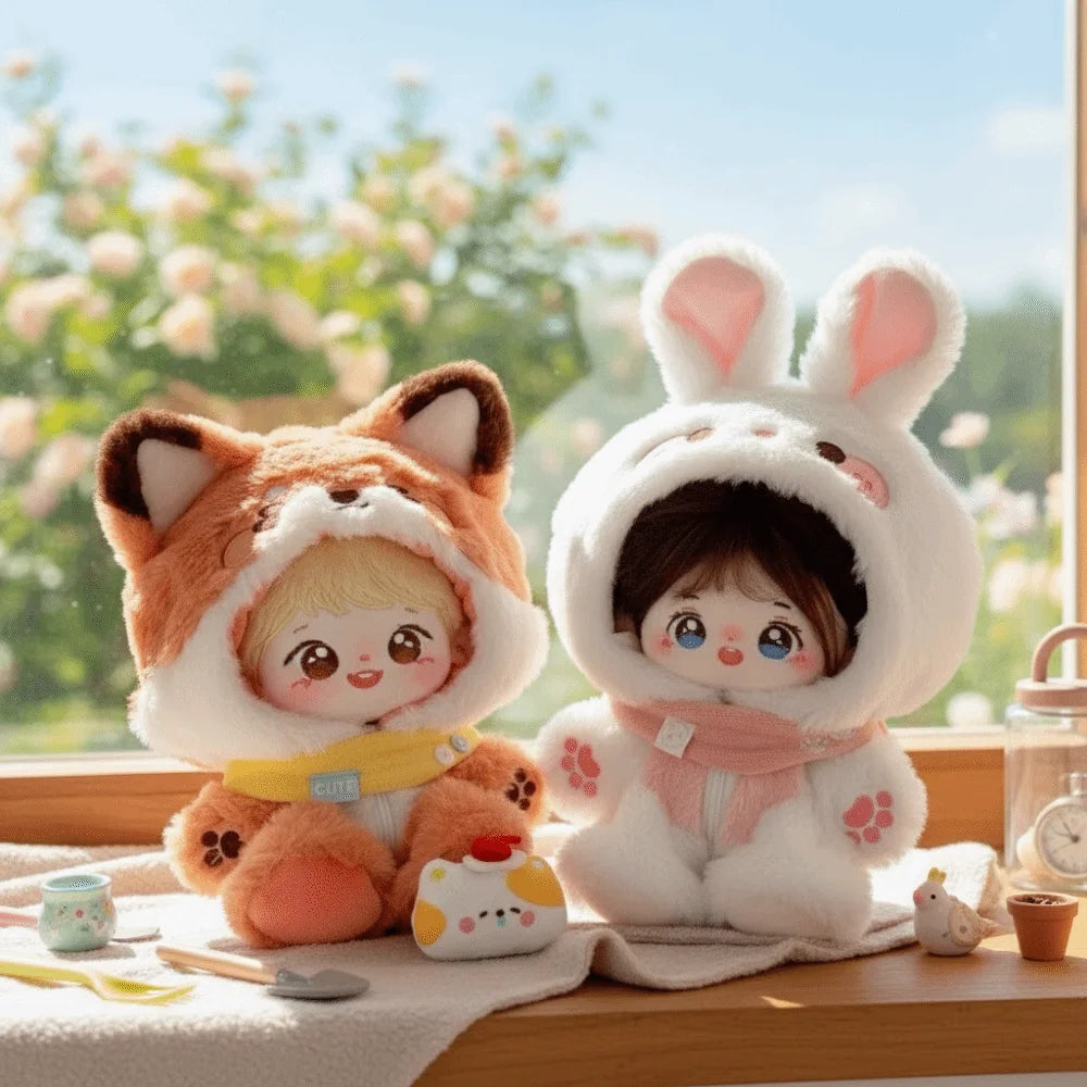 20cm Fox Bunny Animal Onesie Doll Clothes | Plush Doll Outfit Doll Costume Clothing Nixie