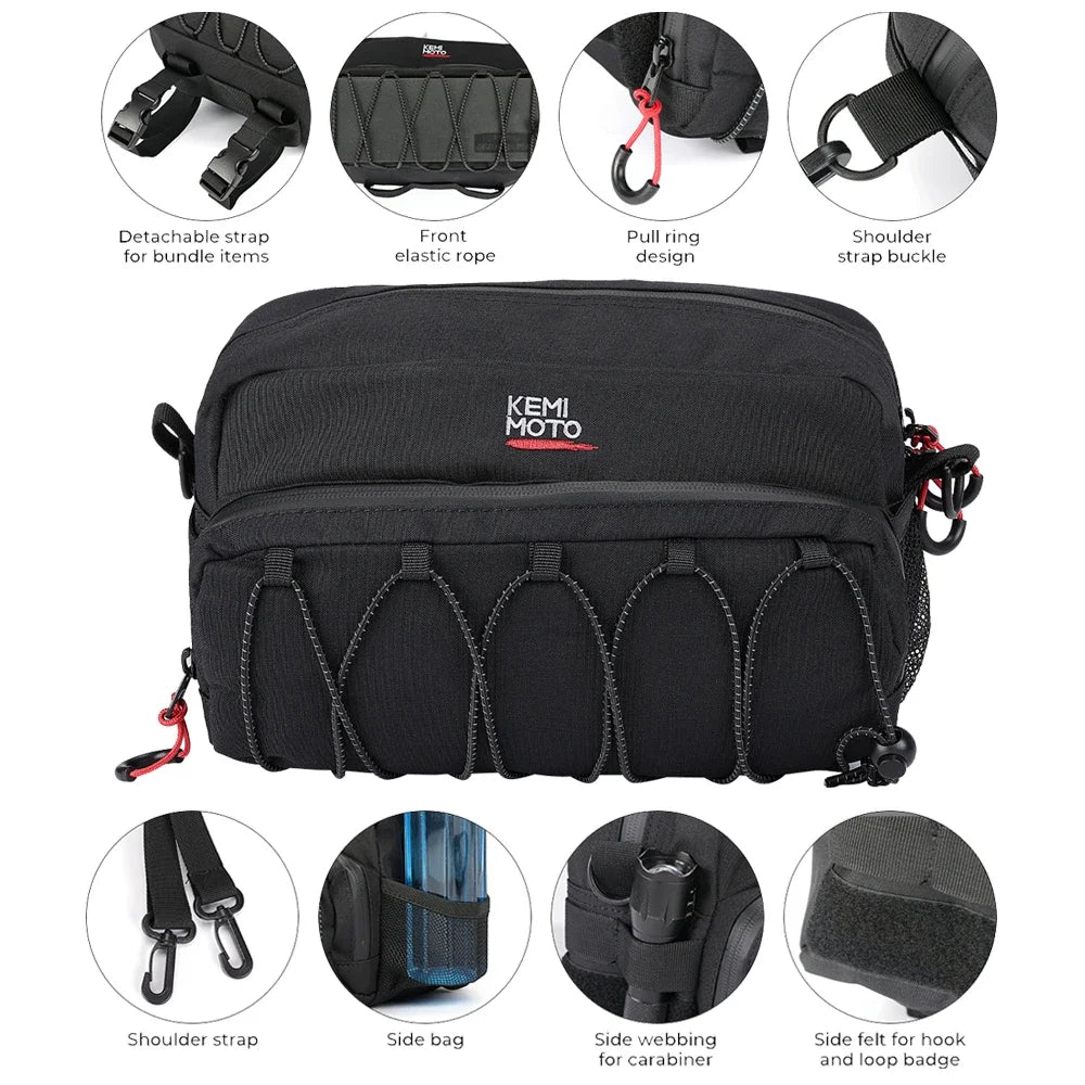 KEMITOUR Motorcycle Handlebar Bag – Sissy Bar Fork Pouch Motorcycle Handlebar Bag Nixie