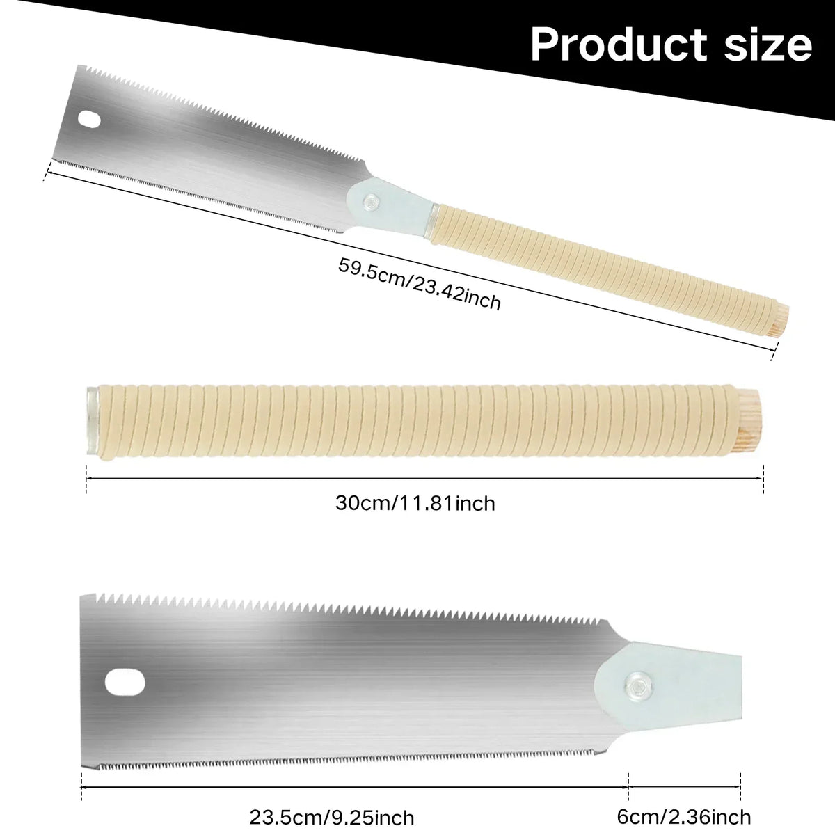 Japanese Pull Saw 9.3" SK5 Double Edge 10/17 TPI Woodworking Saw Woodworking Hand Saw Nixie