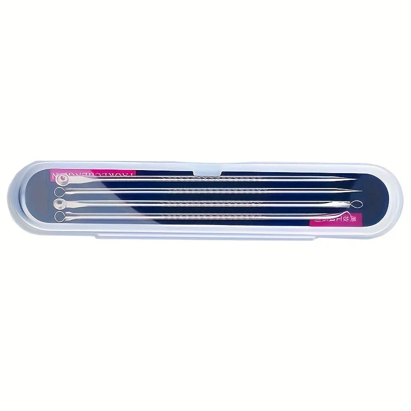 4-Pack Blackhead Extractor Tool Kit – Stainless Steel Pore Cleaner Skin Care Tool Kit Nixie 1PC