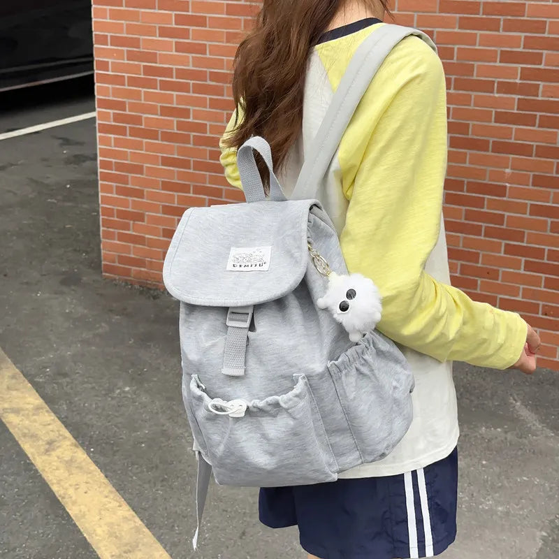 Women's Korean Style Lightweight Drawstring Backpack – Travel Bag