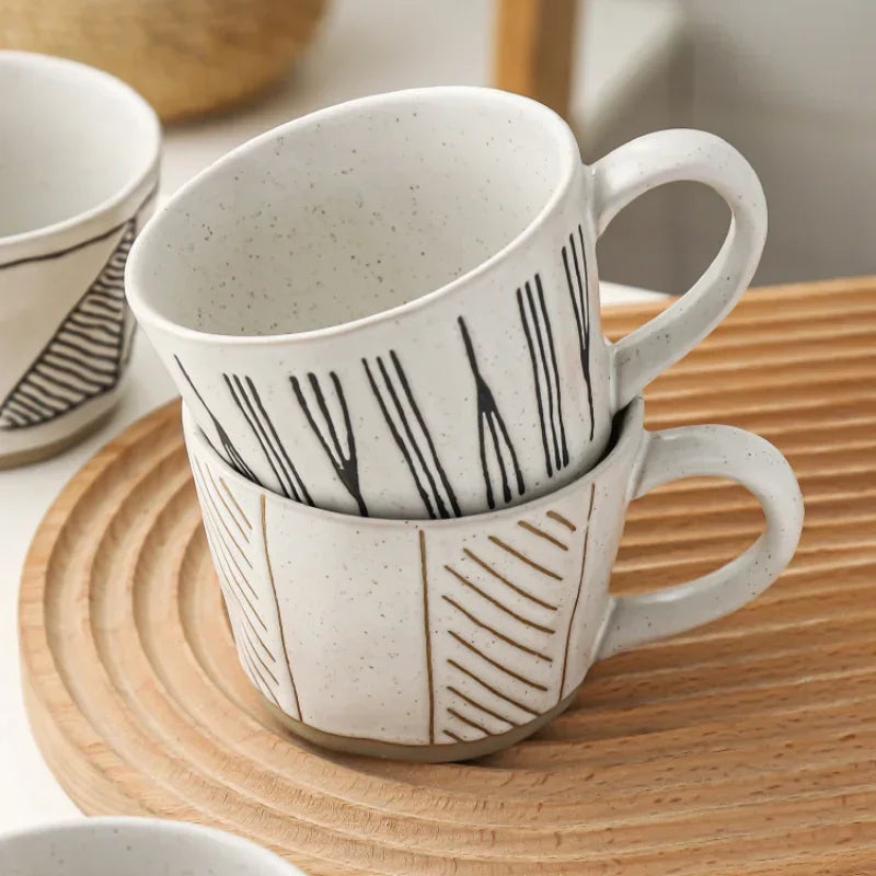 Hand-Painted Ceramic Coffee Mug 330ml | Tea & Milk Cup Ceramic Coffee Mug Nixie
