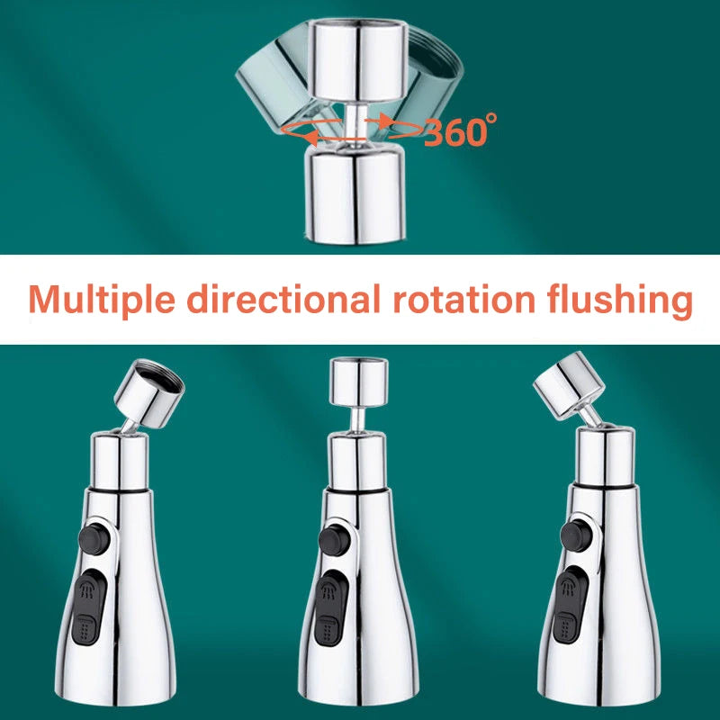 3-in-1 Kitchen Faucet Extender | 360° Rotate Pull-Out Tap Aerator Faucet Extender Aerator Nixie