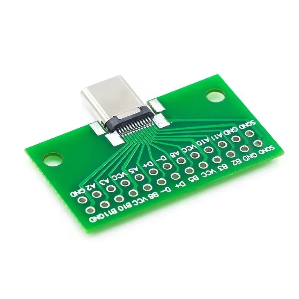 USB Type-C 24 Pin Male to Female PCB Adapter – USB 3.1 USB-C PCB Adapter Nixie Male
