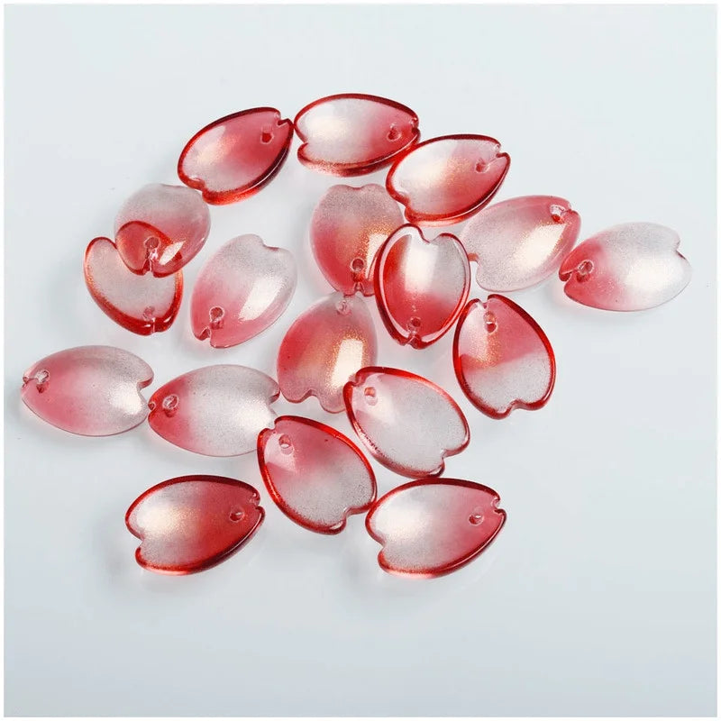 20Pcs Red Crystal Petal Glass Beads for DIY Jewelry Making DIY Craft Beads Nixie