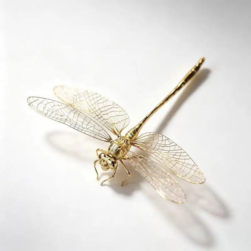 Vintage Gold Dragonfly Figurine – Desk & Floral Décor Ornament