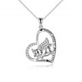 Silver Pig Heart Engraved Pendant Necklace | Cute Fashion Jewelry Pendant Necklace Nixie Default Title
