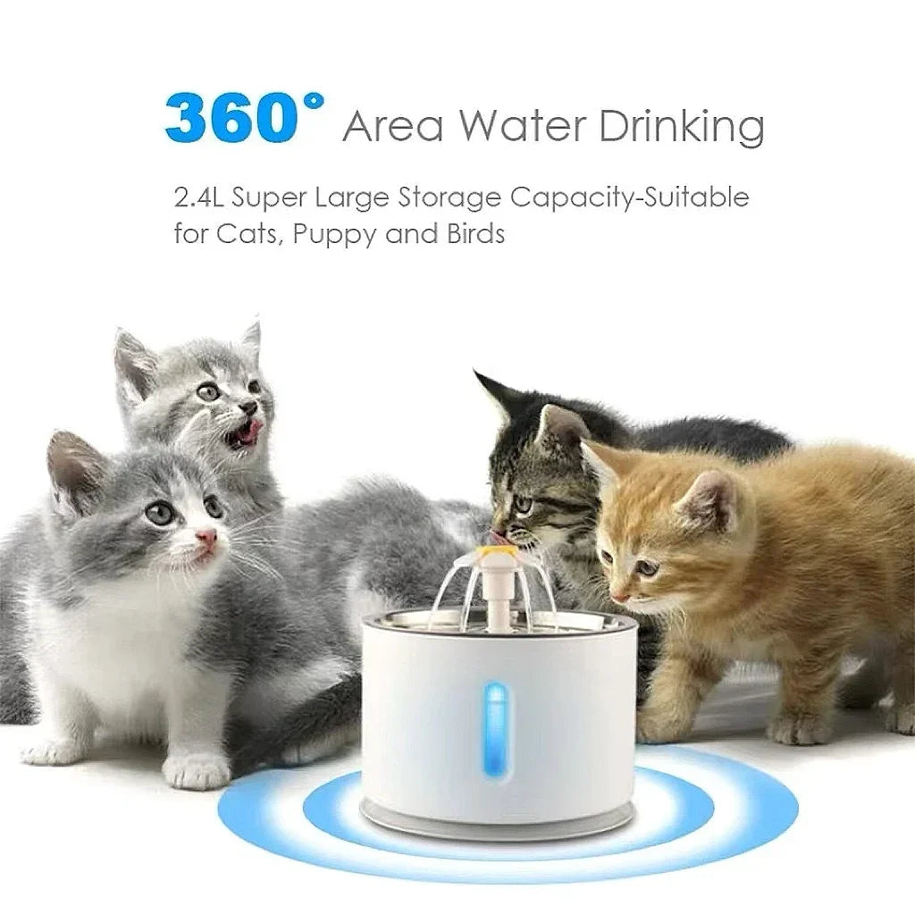 Nixie 3.2L Stainless Steel Cat Water Fountain | Silent USB Pump