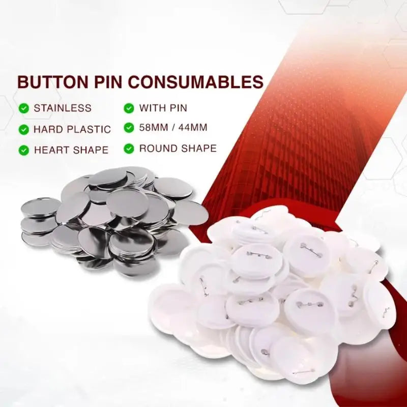 100 Sets Blank Tinplate Button Badges 25/32/44/58mm DIY Badge Making Supplies Nixie