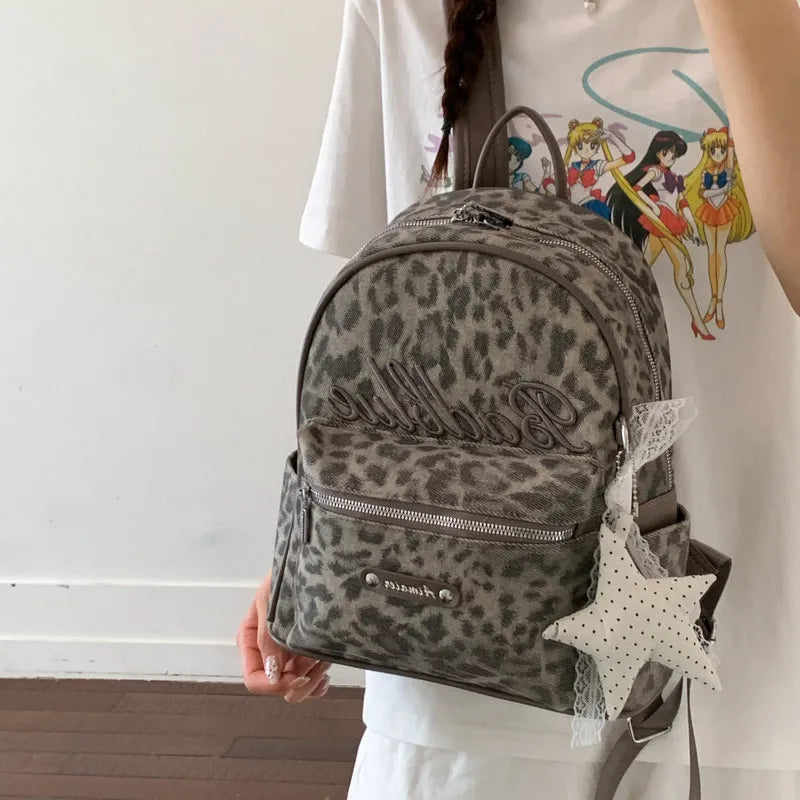 Leopard Print Backpack for Women – Lightweight & Large Capacity