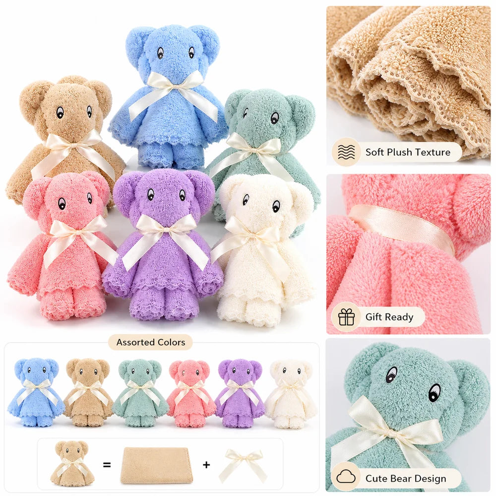 Bear-Shaped Coral Fleece Hand Towel – Soft & Absorbent Novelty Hand Towel Nixie