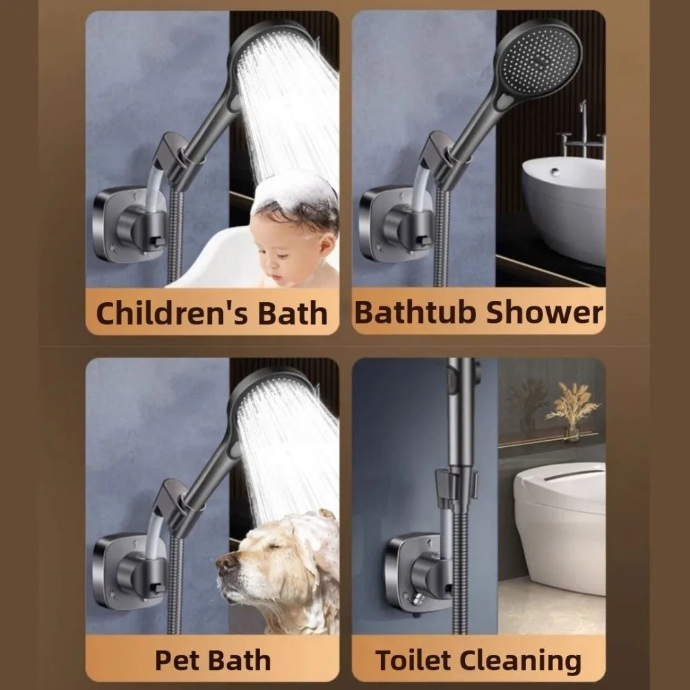 Suction Cup Shower Head Holder – Adjustable No-Drill Mount