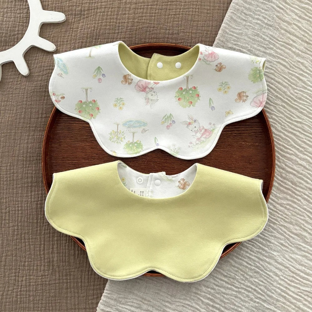 Nixie Reversible Baby Bib | Soft Cotton, Snap, Antibacterial Baby Drool Bib Nixie Fruit Trees