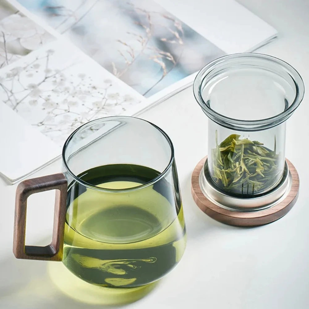 Glass Tea Cup with Lid – Heat-Resistant for Loose Leaf & Blooming Tea Glass Tea Cup Nixie