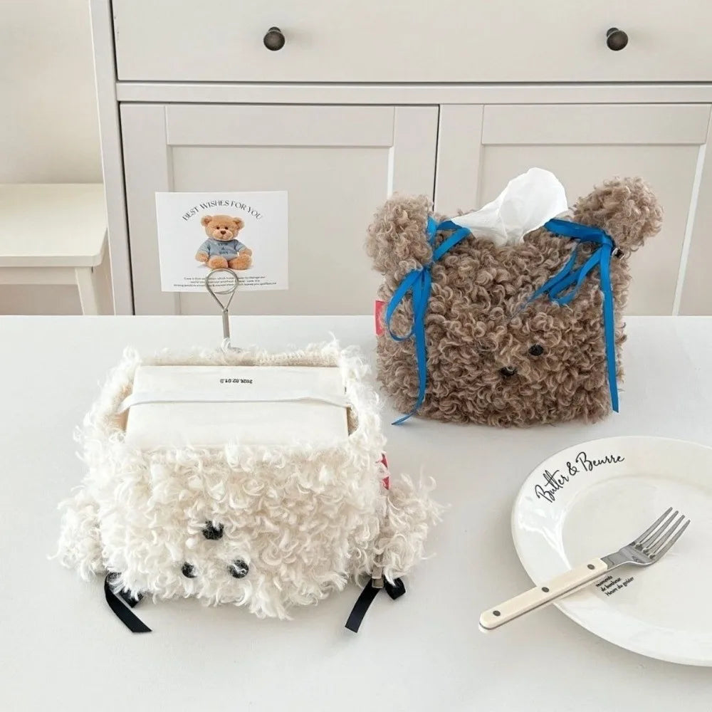 Nordic Plush Tissue Box Cover – Cute Puppy Dog Design Tissue Box Cover Nixie