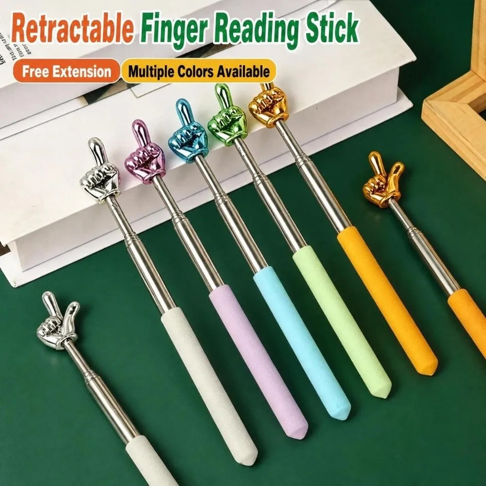 Retractable Teaching Pointer Stick with Finger Tip – Non-Slip