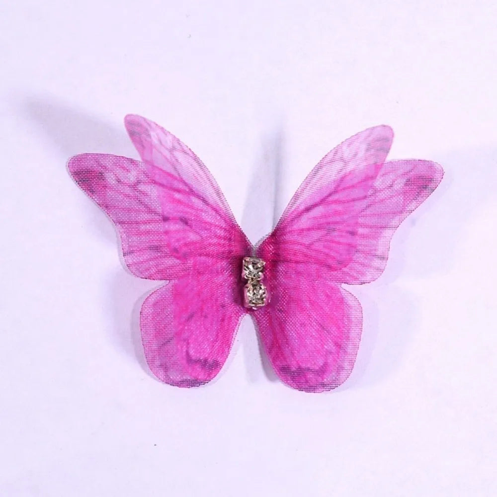 50Pcs 3D Organza Butterfly Appliques – Colorful Mesh Patches Fabric Appliques Nixie
