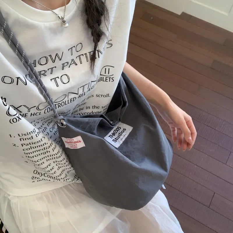 Nixie Women's Canvas Bucket Bag – Korean Crossbody Style Canvas Bucket Bag Nixie