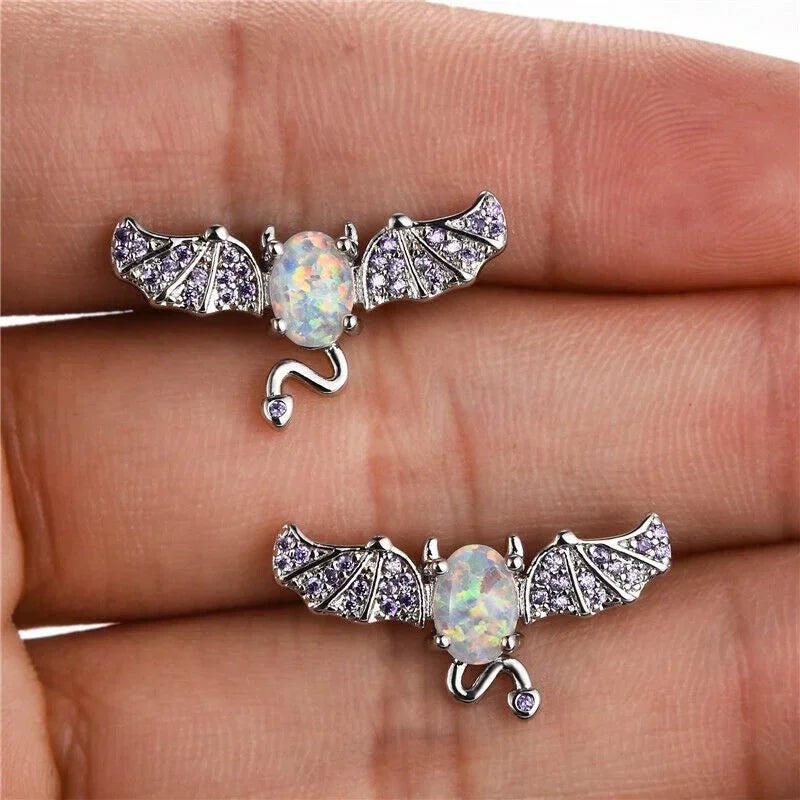 Simulated Opal Crystal Stud Earrings – Zinc Alloy Fashion Jewelry Stud Earrings Nixie Default Title