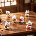 Mini Lucky Cat Figurines 6 PCS Set – Desk & Home Decor Decorative Figurine Set Nixie Default Title