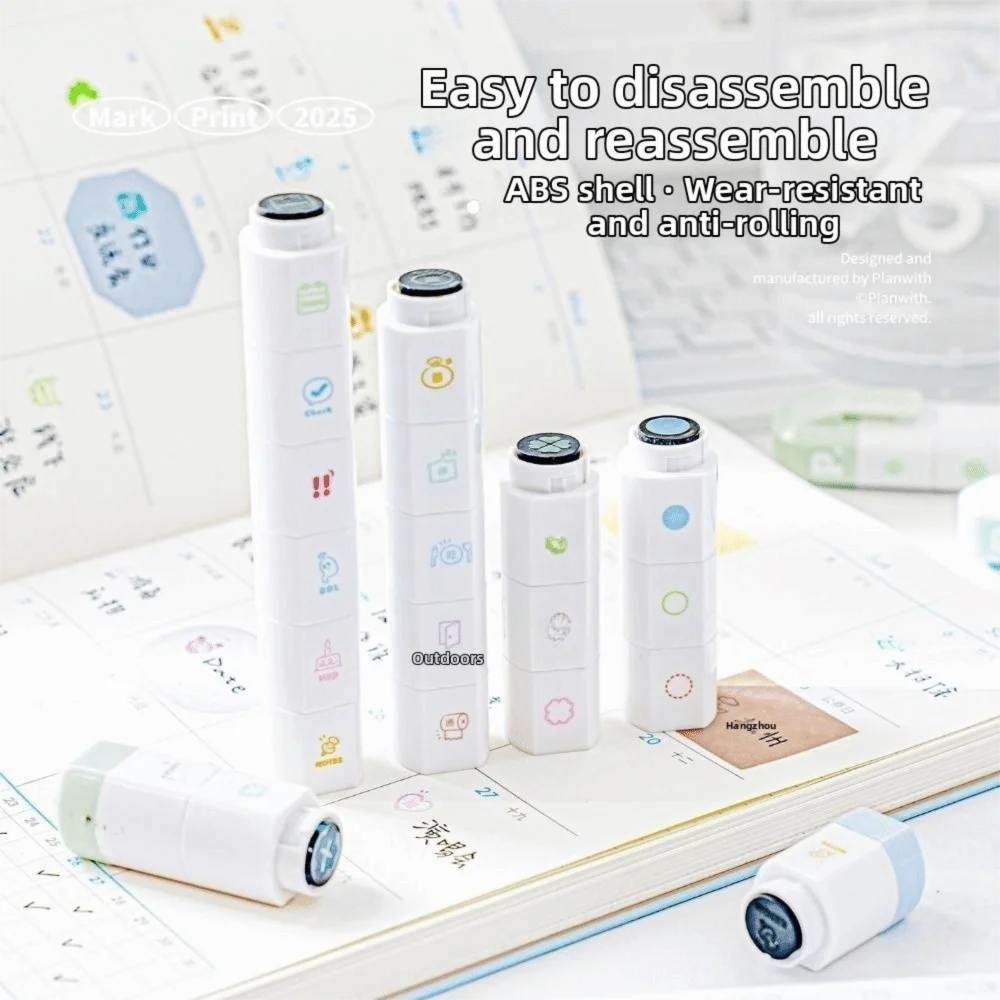 Cartoon Self-Ink Stamp Pen – 6 Patterns Kids Diary Seal Self-Ink Stamp Pen Nixie