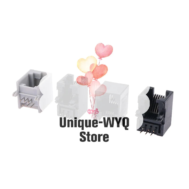 10PCS RJ11 PCB Socket 4P4C 6P6C 6P4C Curved Pin Female Jack Connector PCB Telephone Connector Nixie