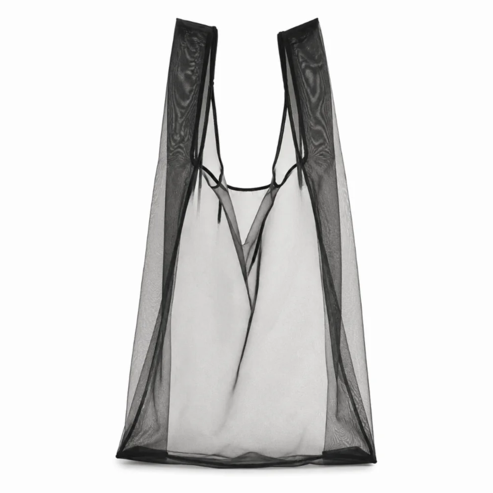Organza Tote Bag Large Capacity Multicolor Gift & Shopping Bag Organza Tote Bag Nixie Black