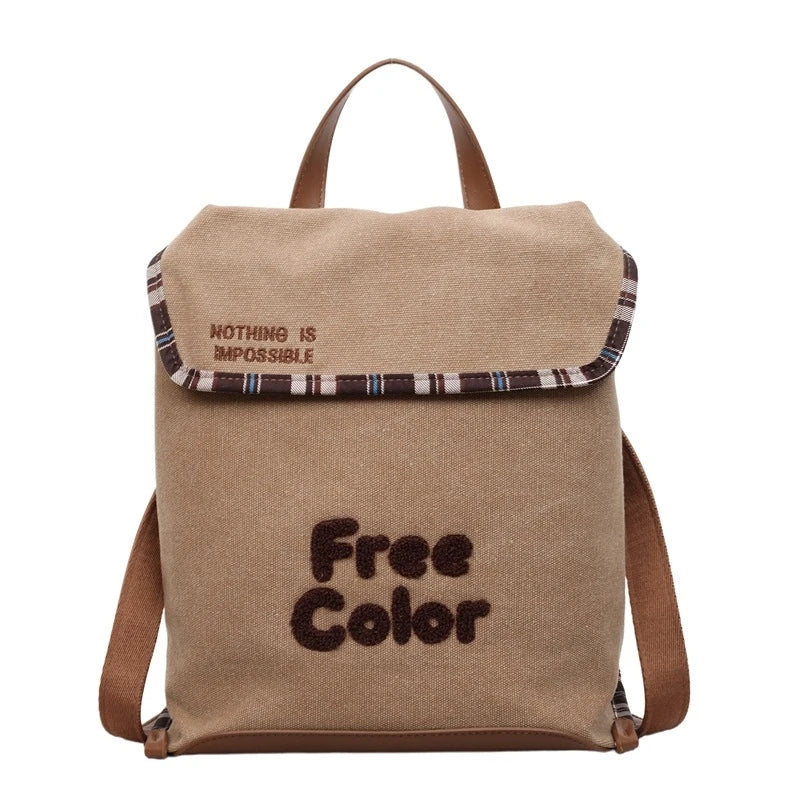 Korean Cartoon Canvas Backpack – Lightweight Student School Bag Canvas Backpack Nixie