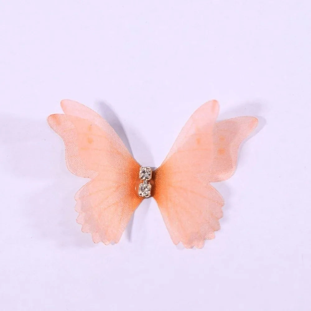 50Pcs 3D Organza Butterfly Appliques – Colorful Mesh Patches Fabric Appliques Nixie