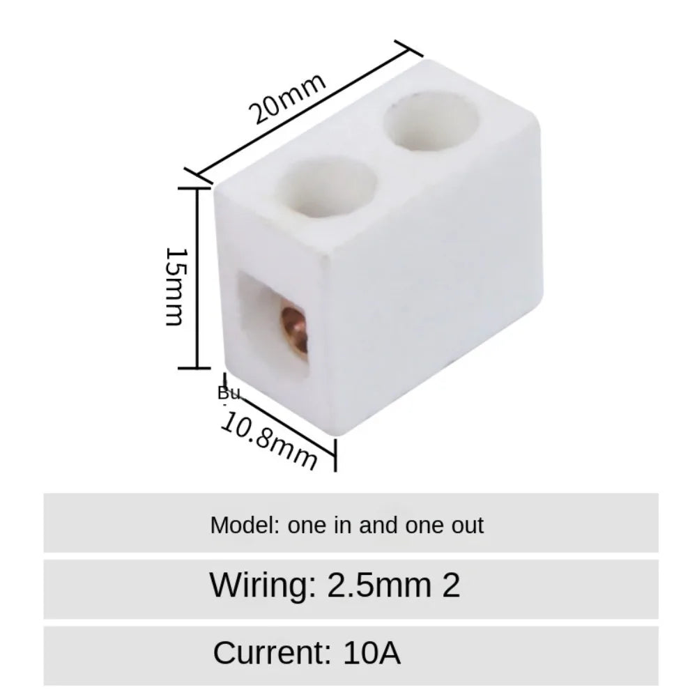 Ceramic Wiring Terminal Block – 1 In/1 Out & 2 In/2 Out Screw Ceramic Terminal Block Nixie