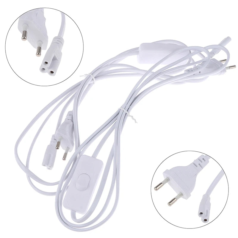 1.8m EU Plug Power Cord with Switch for T5 T8 LED Tubes