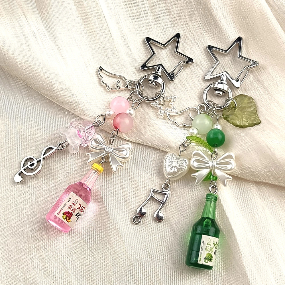 Acrylic Cute Keychain – Heart, Star, Mushroom & Cherry Blossom Fashion Keychain Nixie