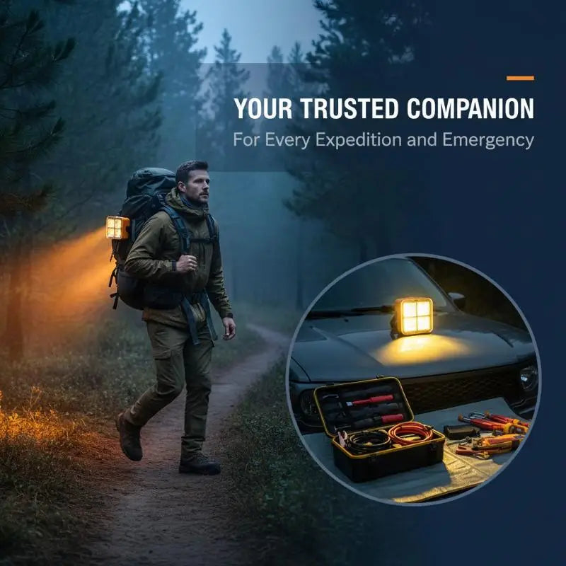 Solar Powered LED Work Light – Rechargeable Portable Floodlight